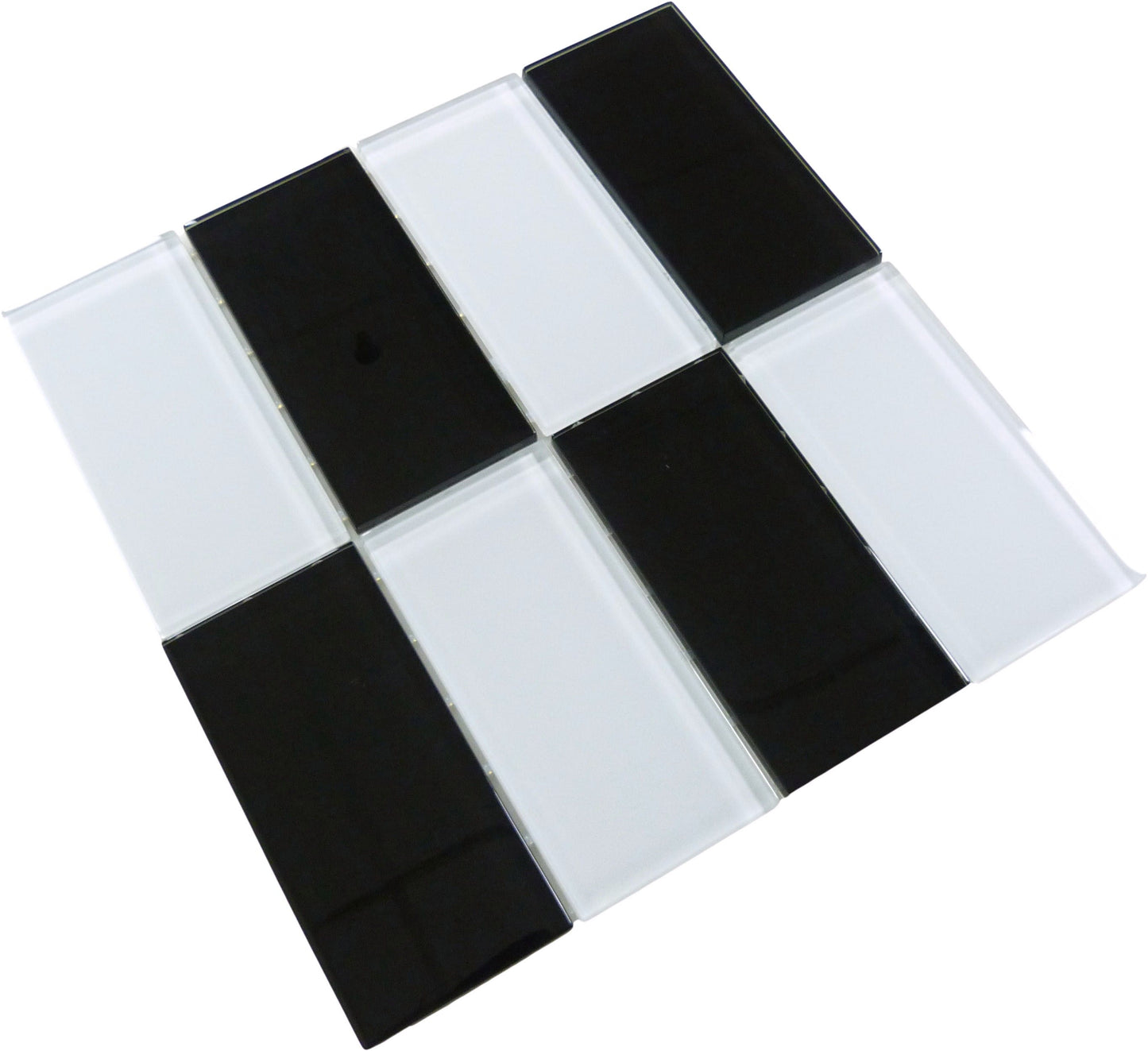 Hampton Jet Black 3x6 Glossy Glass Tiles Ocean Pool Mosaics