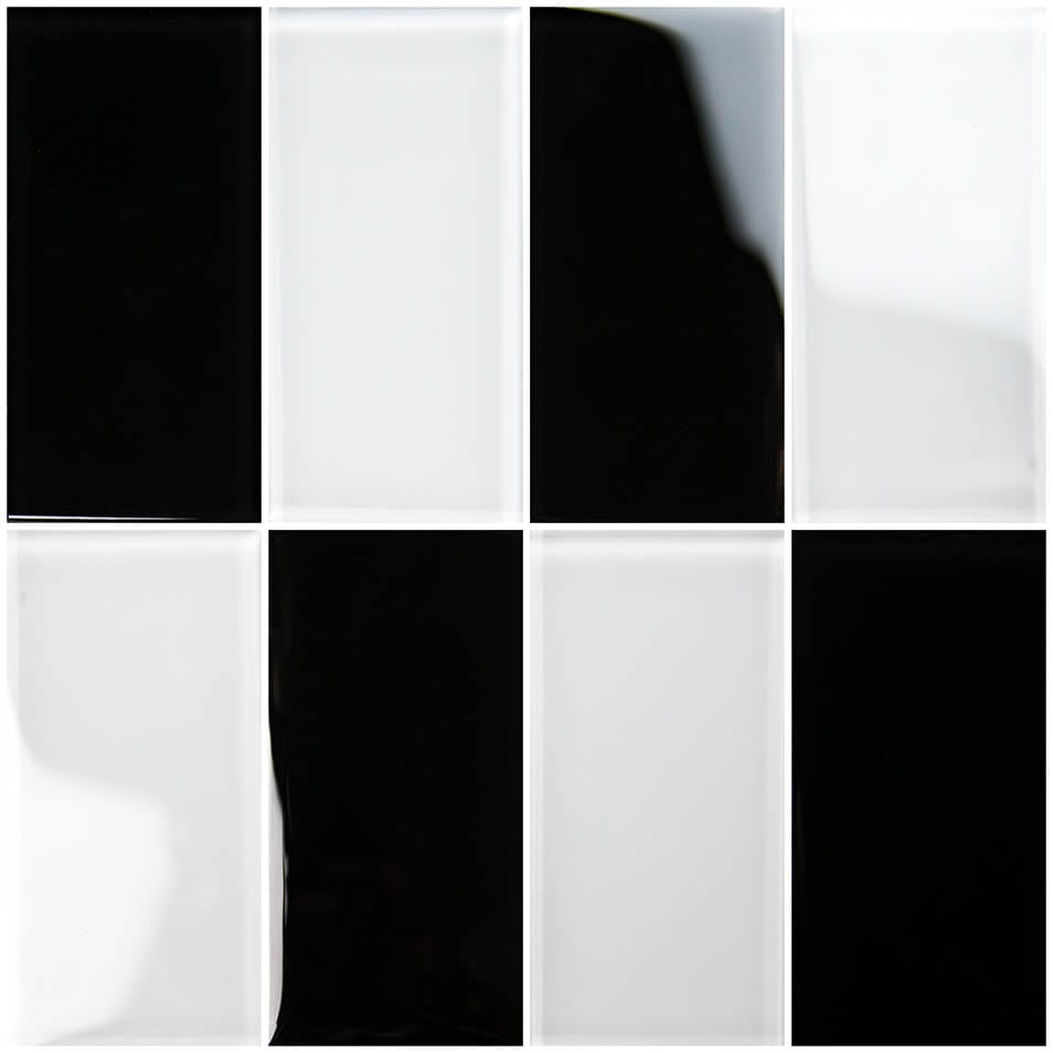 Hampton Series Jet Black 3x6 Glass Tiles Ocean Pool Mosaics