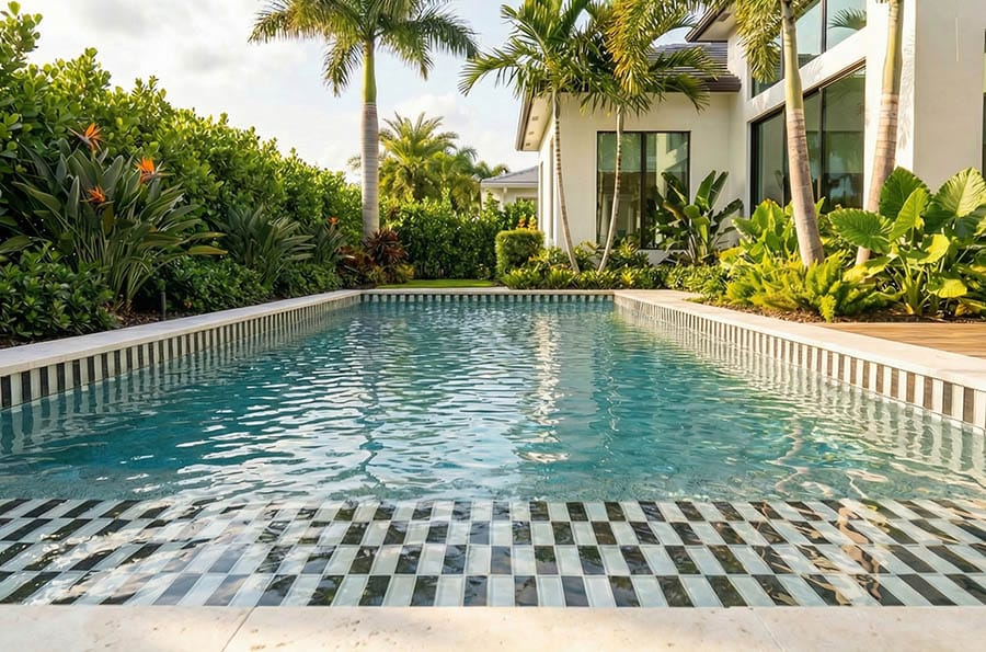 Hampton Series Jet Black 3x6 Glass Tiles Ocean Pool Mosaics