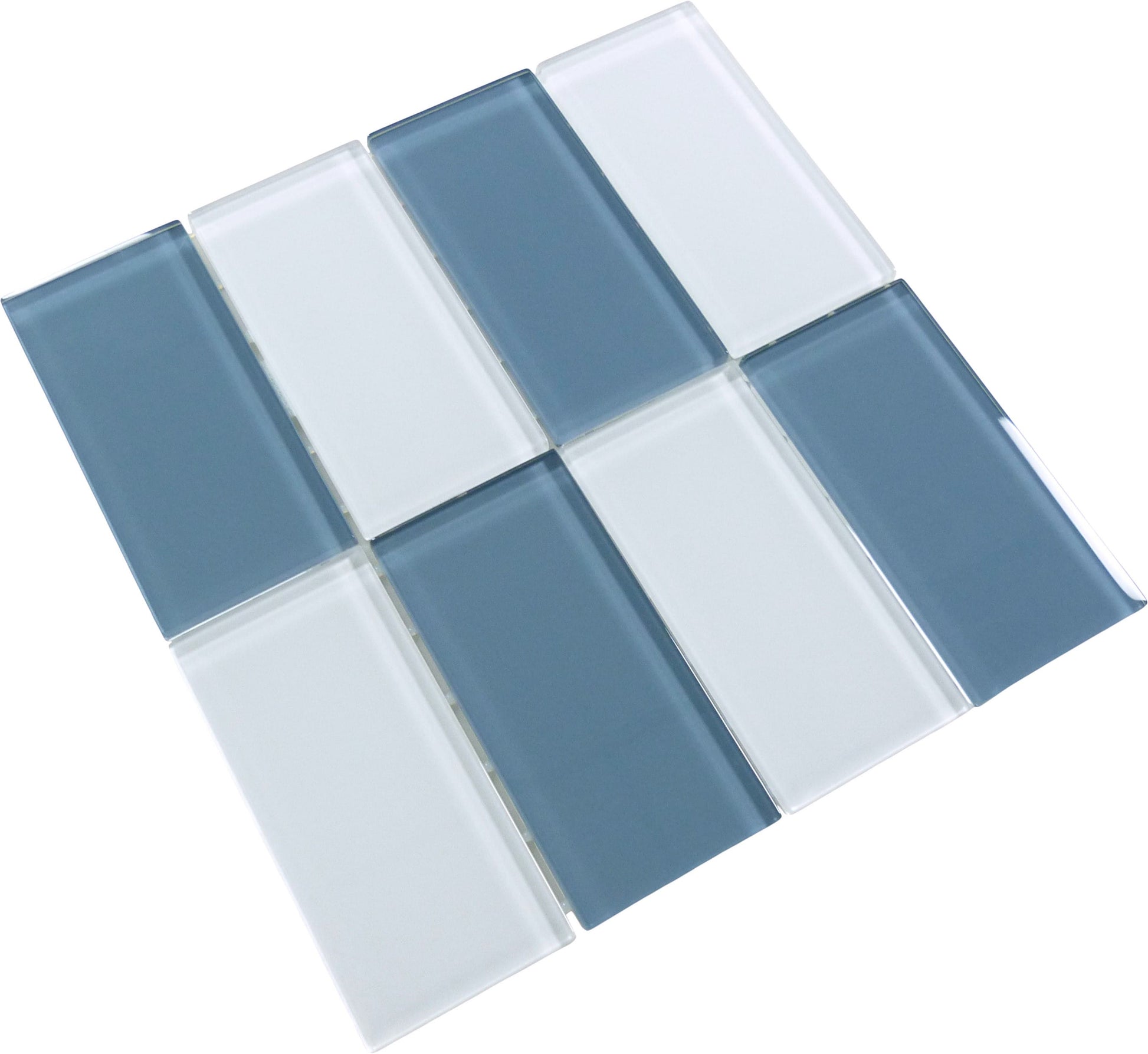 Hampton Slate Blue 3x6 Glossy Glass Tile Ocean Pool Mosaics