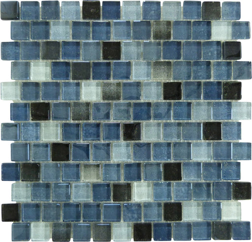 Lagoon Grey 1x1 Offset Glass Tile Ocean Pool Mosaics