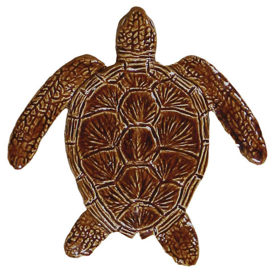 Loggerhead Turtle 6" Brown Porcelain Mosaics Pool Tile Ocean Pool Mosaics