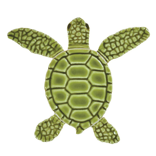 Loggerhead Turtle B Mini Green Porcelain Mosaics Pool Tile Ocean Pool Mosaics