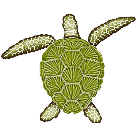 Loggerhead Turtle Green 8x10 Porcelain Mosaics Pool Tile Ocean Pool Mosaics