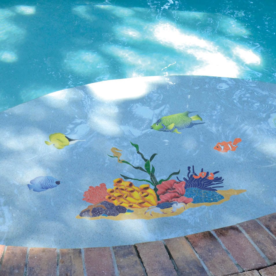 Long Nosed Butterflyfish 6x8 Porcelain Mosaics Pool Tile Ocean Pool Mosaics