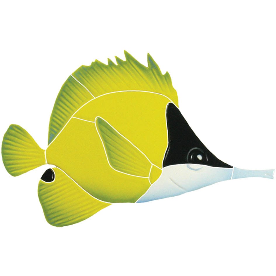Long Nosed Butterflyfish 6x8 Porcelain Mosaics Pool Tile Ocean Pool Mosaics