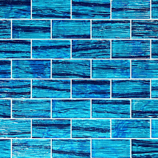 Mirage Cayman Blue Wave Glossy Glass Tile Ocean Pool Mosaics