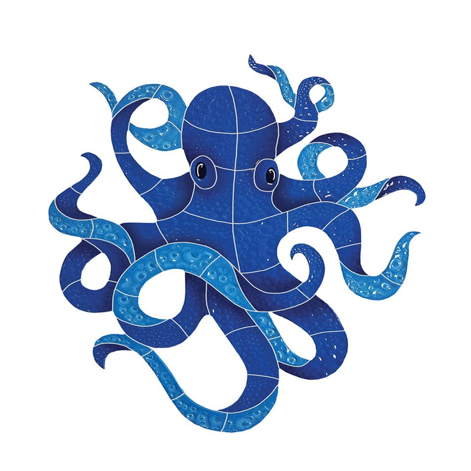 Octopus Blue 15x12 Porcelain Mosaics Pool Tile Ocean Pool Mosaics