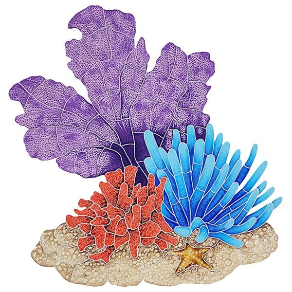 Reef Fan 22x22 Porcelain Mosaics Pool Tile Ocean Pool Mosaics