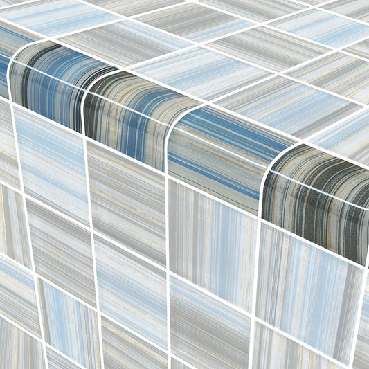 Renaissance Series Cerulean Gold Trim 2x2 Glass Tile Ocean Pool Mosaics