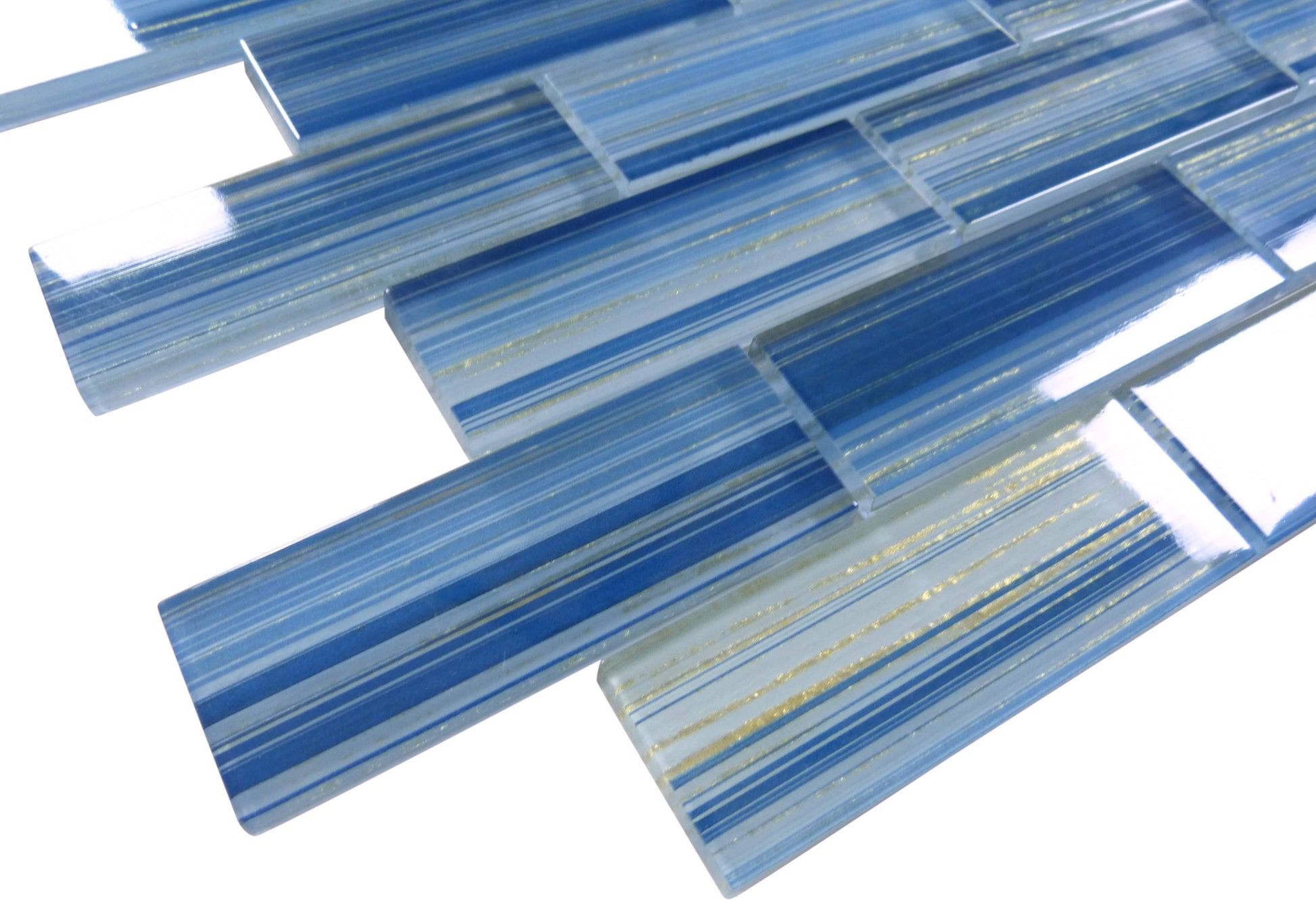 Renascence Royal Gold 1.5x4 Glass Tile Ocean Pool Mosaics