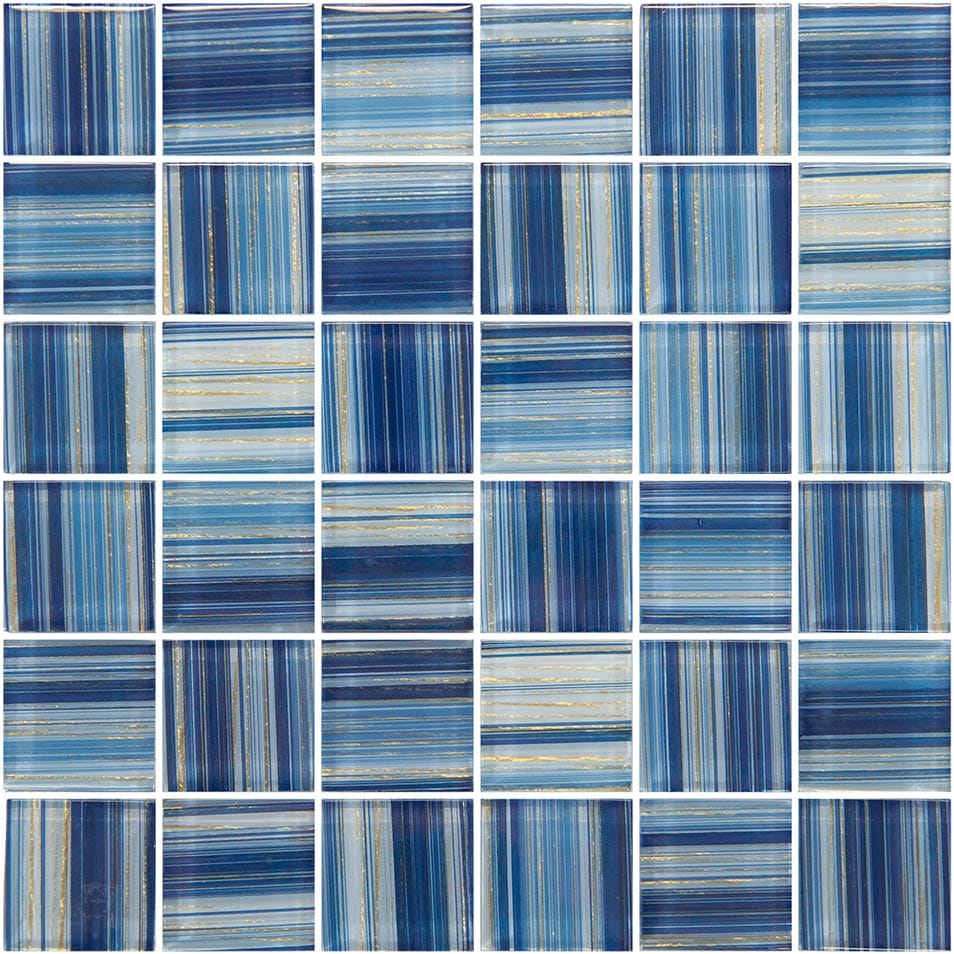Renascence Royal Gold 2x2 Glass Tile Ocean Pool Mosaics
