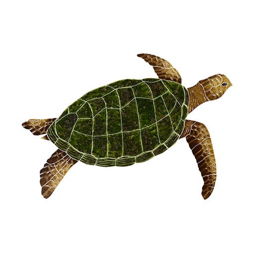 Sea Turtle Natural 16x21 Porcelain Mosaics Pool Tile Ocean Pool Mosaics