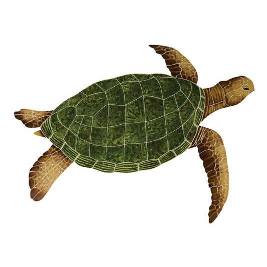 Sea Turtle Natural 23x30 Porcelain Mosaics Pool Tile Ocean Pool Mosaics