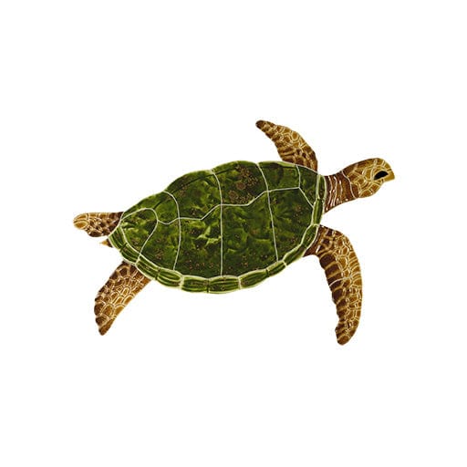 Sea Turtle Natural 9x12 Porcelain Mosaics Pool Tile Ocean Pool Mosaics