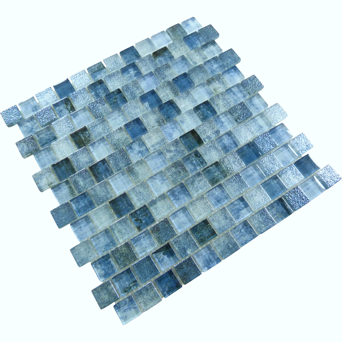 Shadow Blue 1x1 Offset Glass Tile | Oasis Tile