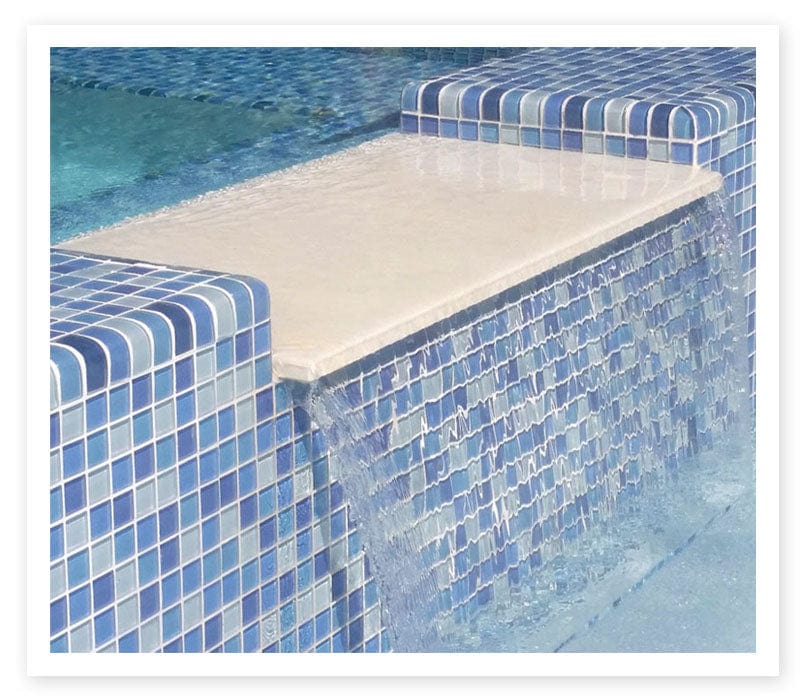 Crystal Trim Turquoise Cobalt Blue Blend Glass Tile Ocean Pool Mosaics