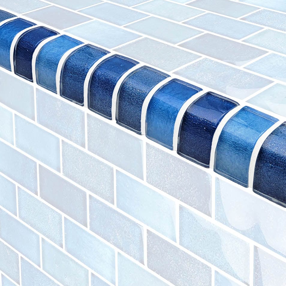 Crystal Waters Trim Gulf Stream Glossy Glass Tile Ocean Pool Mosaics