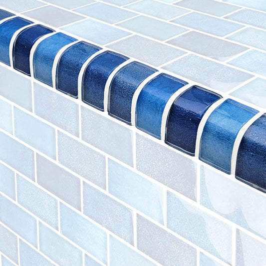Crystal Waters Trim Gulf Stream Glossy Glass Tile Ocean Pool Mosaics