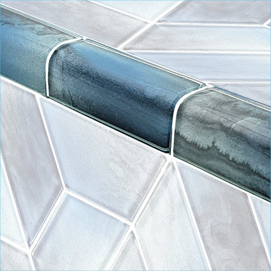 Dimension Trim Morning Fog Glass Tile Ocean Pool Mosaics