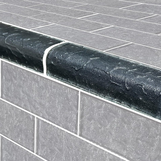 Moonscape Trim Black Glass Tile Ocean Pool Mosaics