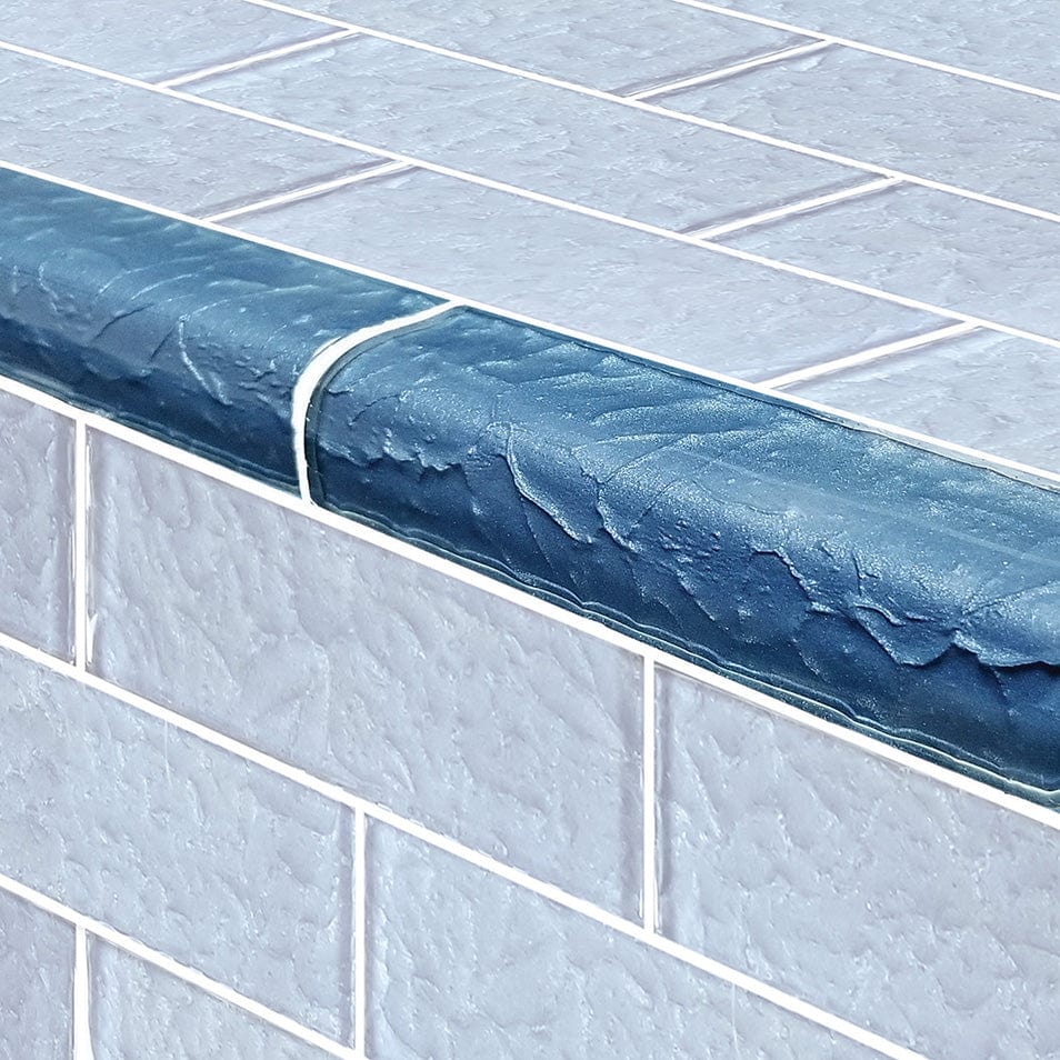 Moonscape Trim Steel Blue Glass Tile Ocean Pool Mosaics