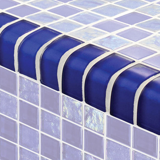 Oceanic Trim Royal Blue 1x2 Glossy Glass Tile Ocean Pool Mosaics