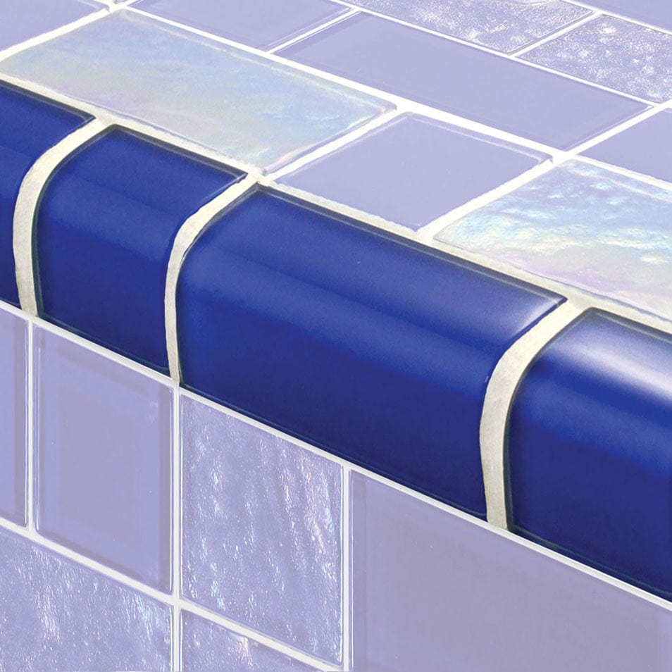 Oceanic Trim Royal Blue Mixed Glossy Glass Tile Ocean Pool Mosaics