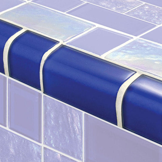 Oceanic Trim Royal Blue Mixed Glossy Glass Tile Ocean Pool Mosaics