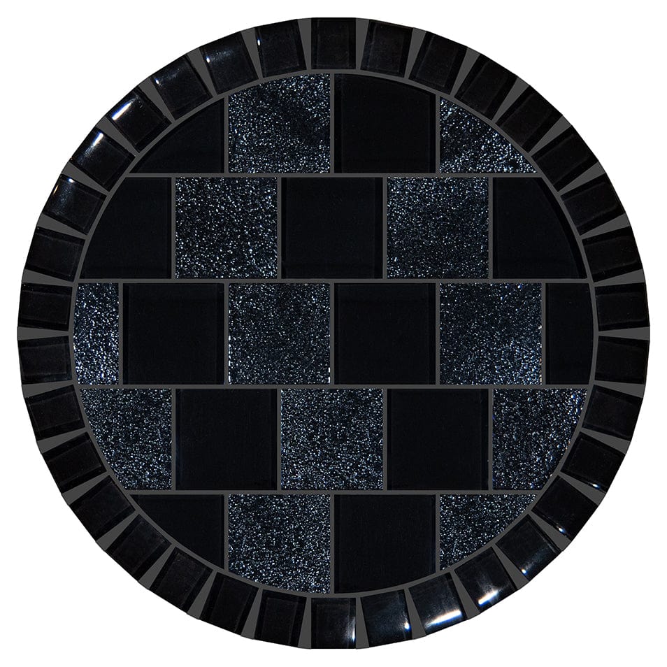Signature Black 12.5" Barstool Tops Glass Tile Ocean Pool Mosaics