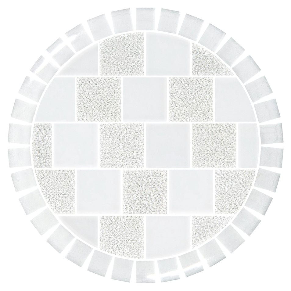 Signature White 12.5" Barstool Tops Glass Tile Ocean Pool Mosaics
