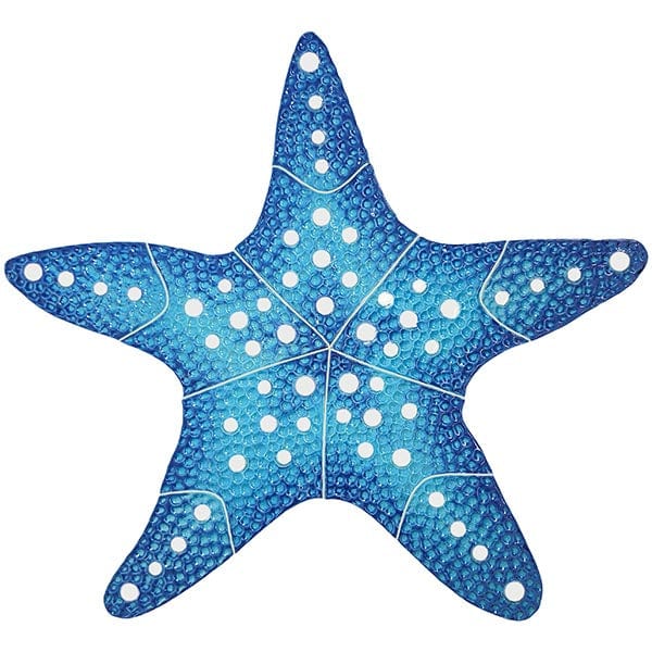 Starfish 10" Blue Porcelain Mosaics Pool Tile Ocean Pool Mosaics
