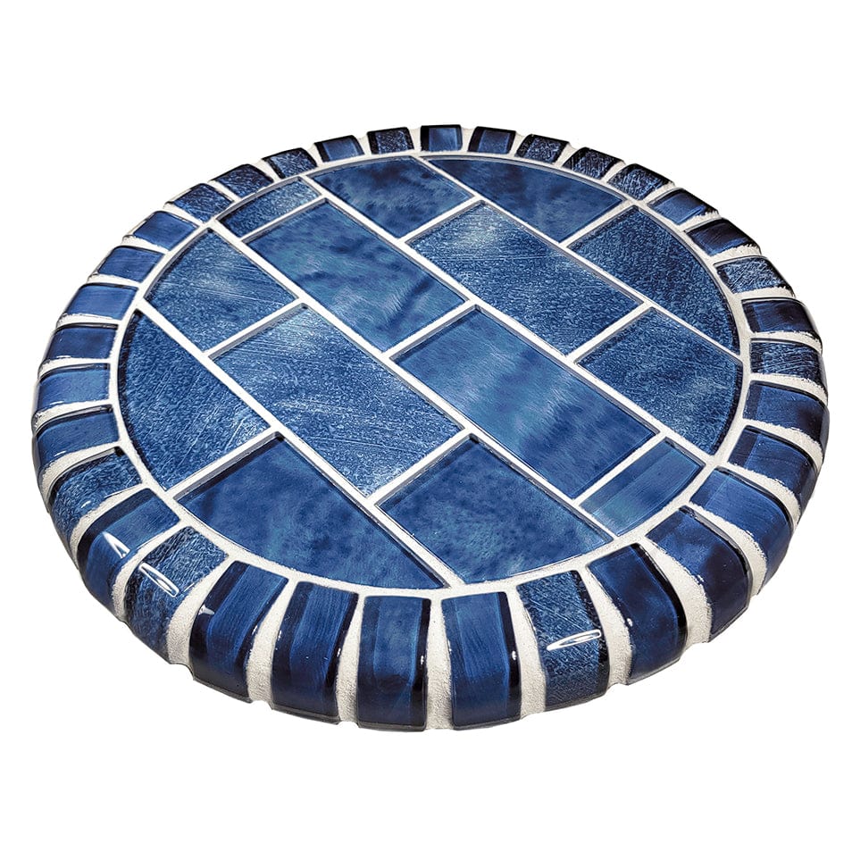 Subway Stratus Blue 12.5" Barstool Top Glass Tile Ocean Pool Mosaics