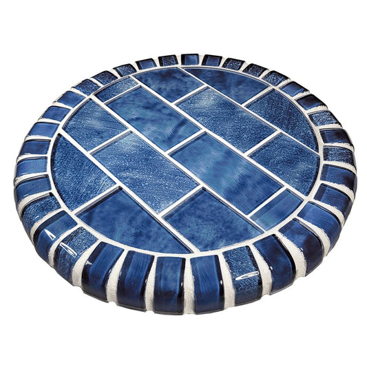 Subway Stratus Blue 12.5" Barstool Top Glass Tile Ocean Pool Mosaics