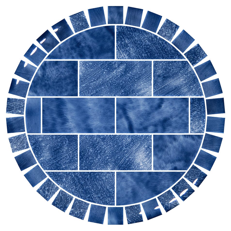 Subway Stratus Blue 12.5" Barstool Top Glass Tile Ocean Pool Mosaics