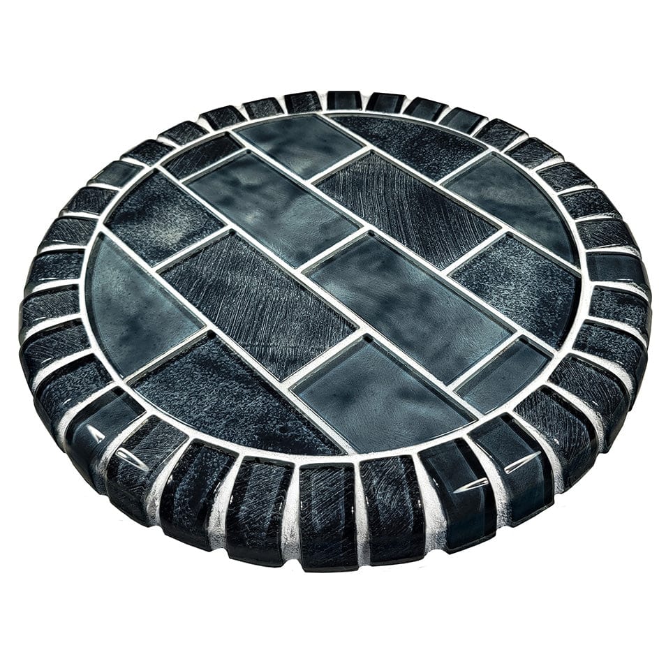 Subway Stratus Gray 12.5" Barstool Top Glass Tile Ocean Pool Mosaics