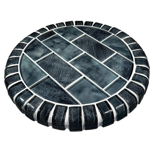 Subway Stratus Gray 12.5" Barstool Top Glass Tile Ocean Pool Mosaics