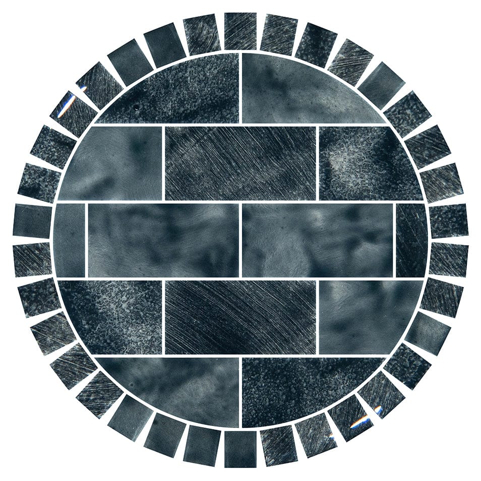 Subway Stratus Gray 12.5" Barstool Top Glass Tile Ocean Pool Mosaics