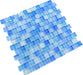 Surf Blue 1x1 Offset Glass Tile Ocean Pool Mosaics