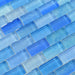 Surf Blue 1x2 Offset Glass Tile Ocean Pool Mosaics