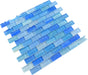 Surf Blue 1x2 Offset Glass Tile Ocean Pool Mosaics