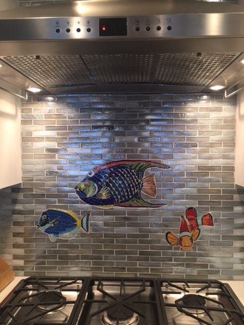 Surgeon Fish 6x10 Glass Mosaics Pool Tile Ocean Pool Mosaics