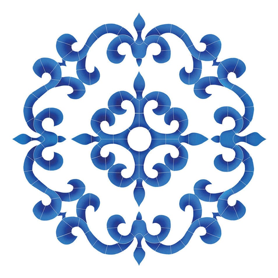 Tuscan Medallion 42x42 Porcelain Mosaics Pool Tile Ocean Pool Mosaics