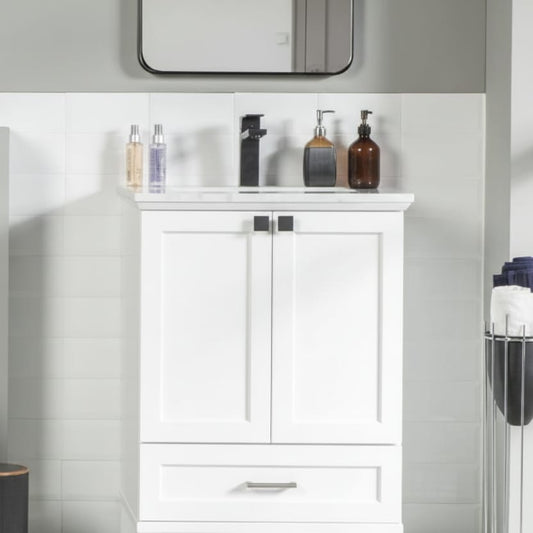 Paloma 24" Dark Grey Quartz Top Vanity with Single Hole Otto Home Goods