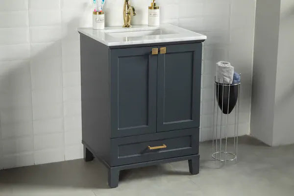 Paloma 24" Dark Grey Quartz Top Vanity with Single Hole Otto Home Goods