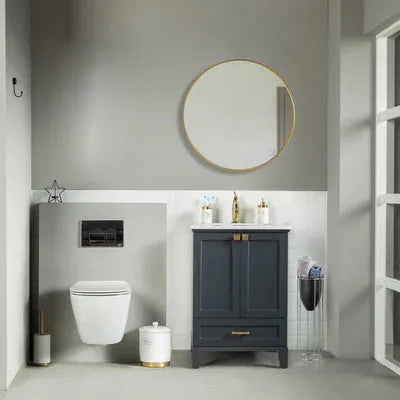 Paloma 24" Dark Grey Quartz Top Vanity with Single Hole Otto Home Goods