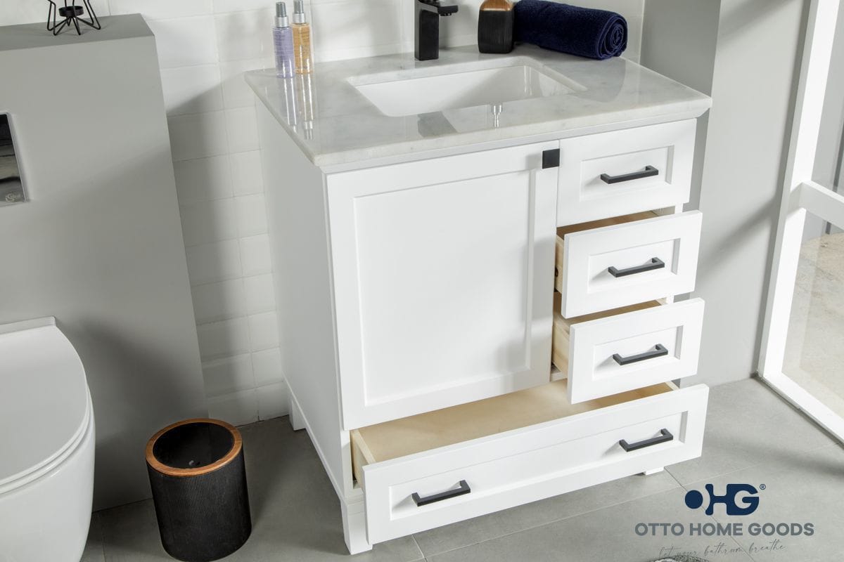 Paloma 30" White Quartz Top Vanity with Single Hole Otto Home Goods