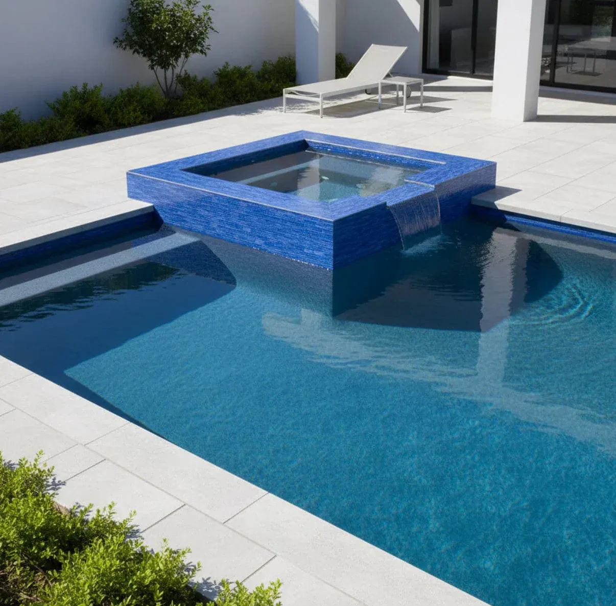 Barbados Electric Blue Wave 1x2 Glossy Glass Tile Quest