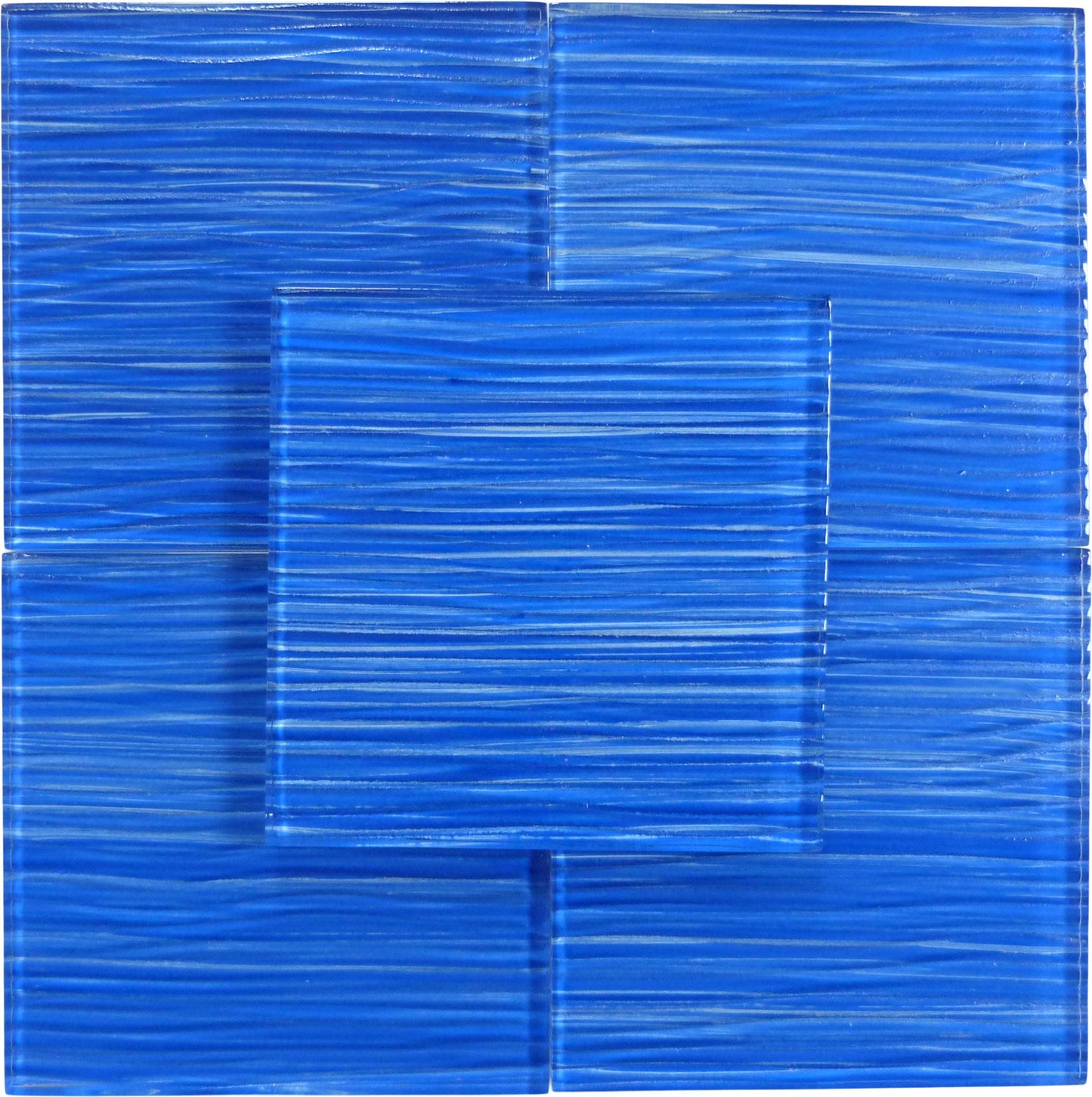 Barbados Electric Blue Wave 6x6 Glossy Glass Tile Quest