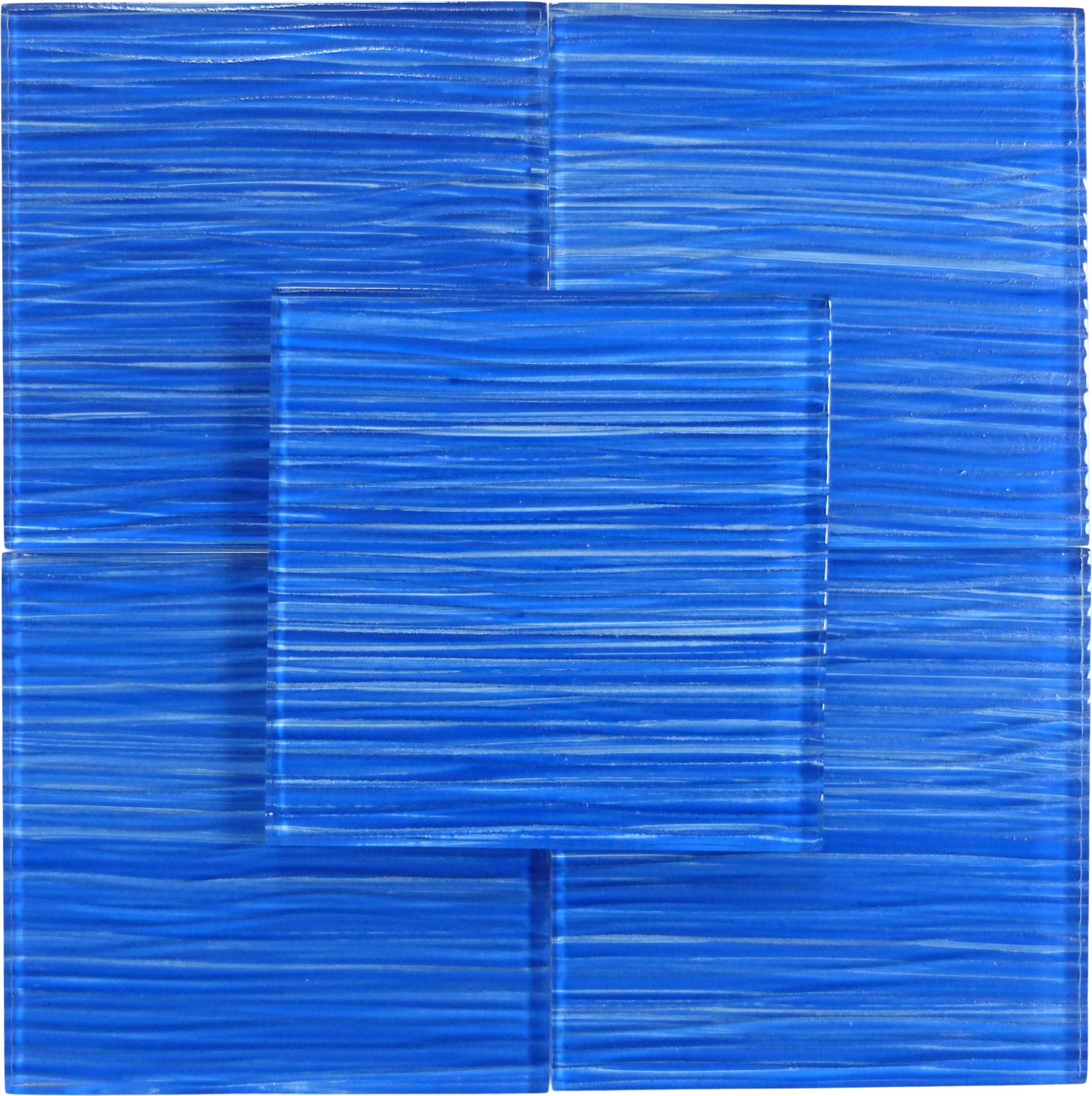 Barbados Electric Blue Wave 6x6 Glossy Glass Tile Quest